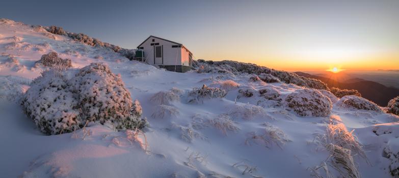 Winter dawn at Jumbo Hut