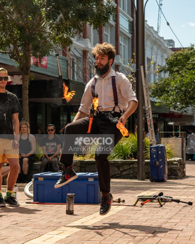 Man juggling in Cuba Street