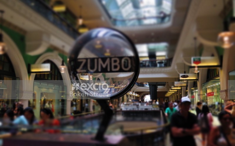 Zumbo Patisserie people in mall Sydney bokeh