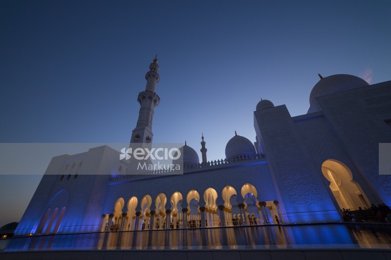 Blue light effects on the grand Mosque