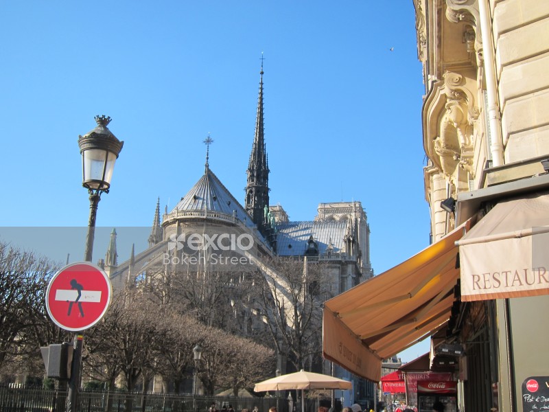 Square Jean XXIII and street sign art Paris