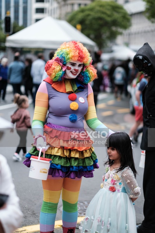 Clown and child