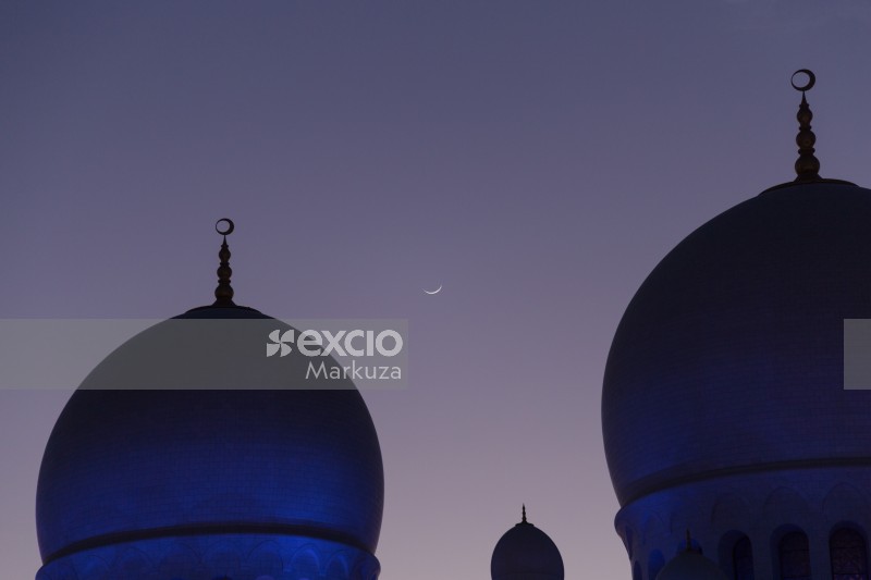 Blue domes and moon