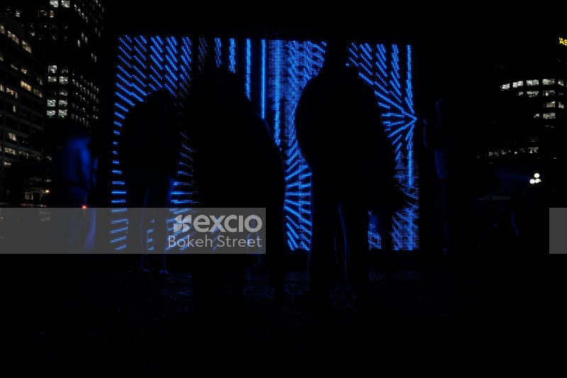 Light show and silhouettes at LUX festival