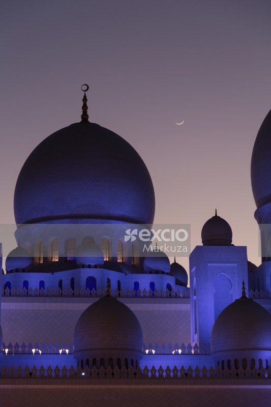 Crescent moon over the mosque