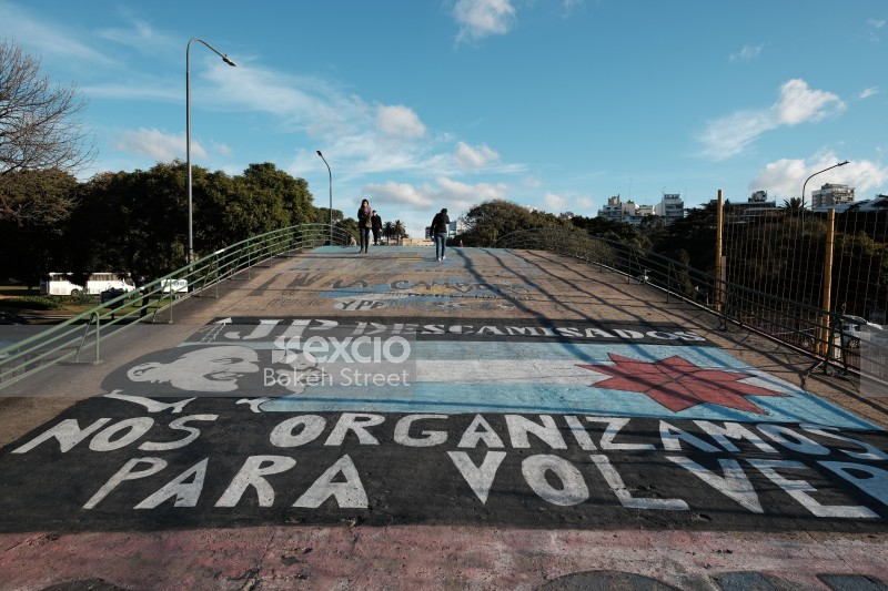 Street art bridge Buenos Aires