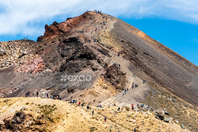 Tourists look like ants on the mountain