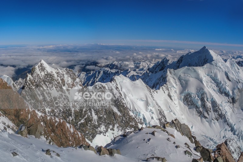 View from above the Summit Rocks, Mount Cook