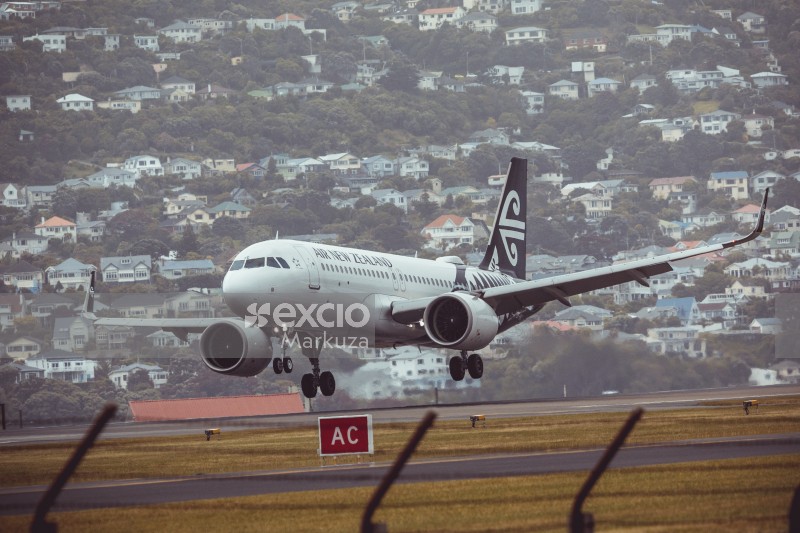AIR New Zealand commercial flight in Wellington airport