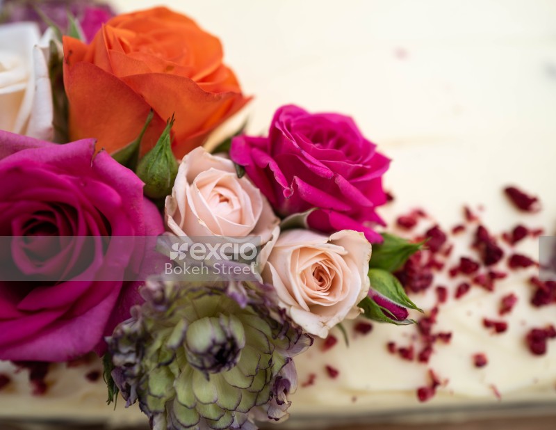 Flowers on a cake