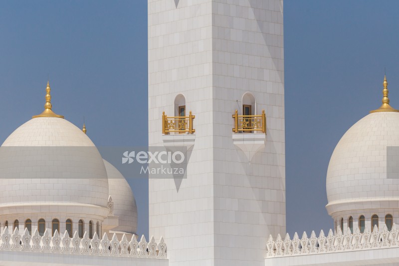 Mosque's golden balconies