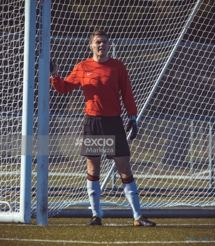 Good looking goalkeeper standing at the goal - Sports Zone sunday league