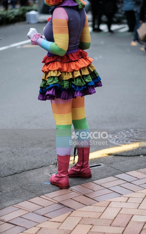 Colourful fun clown costume