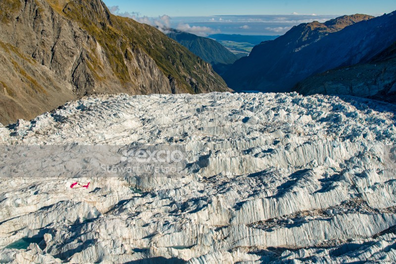 Looking up the Majestic Southern Alps glacier