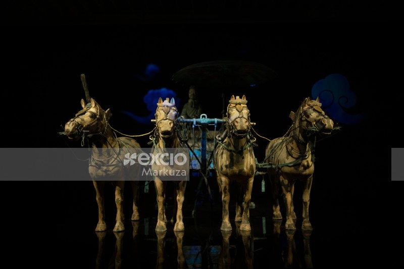Terracotta horses and carriage 