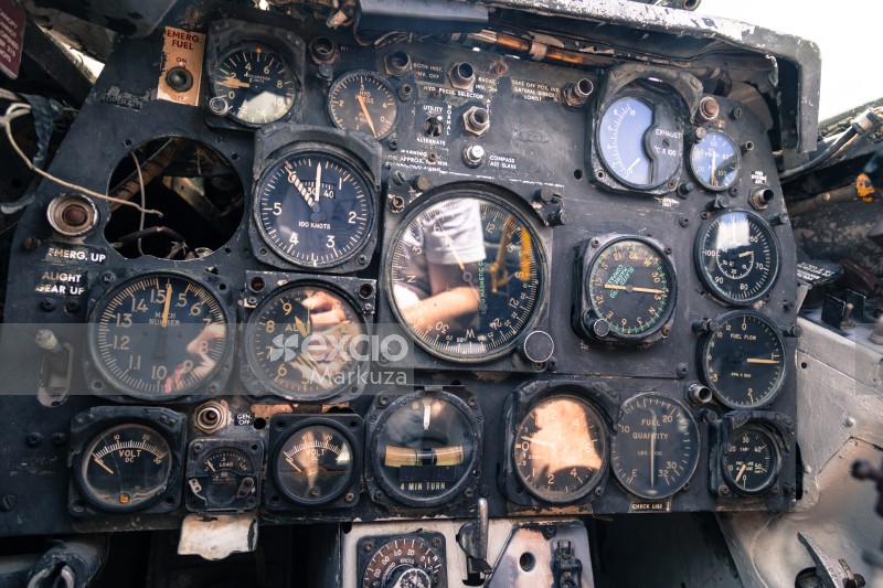 Old aircraft's instrument cluster