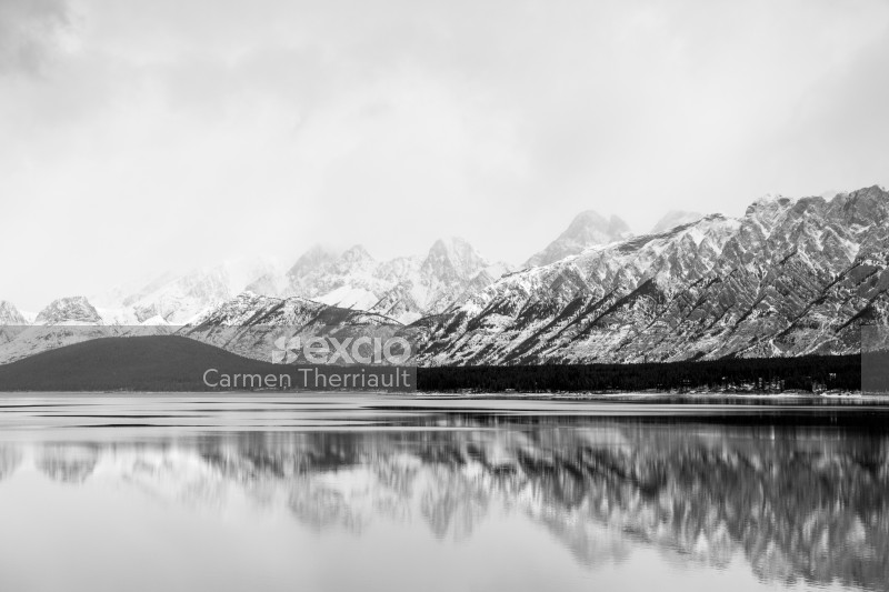 Snowy Mountain Reflections