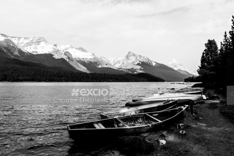 Boats on Mountain lake