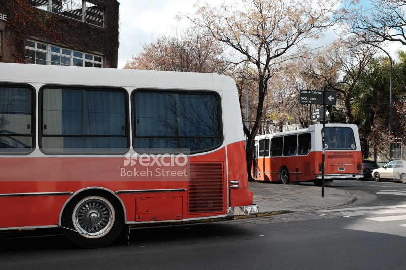Red busses in Argentina