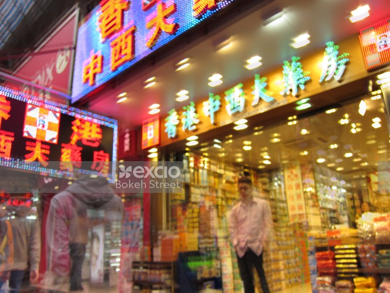 Bright vibrant shops in Hong Kong
