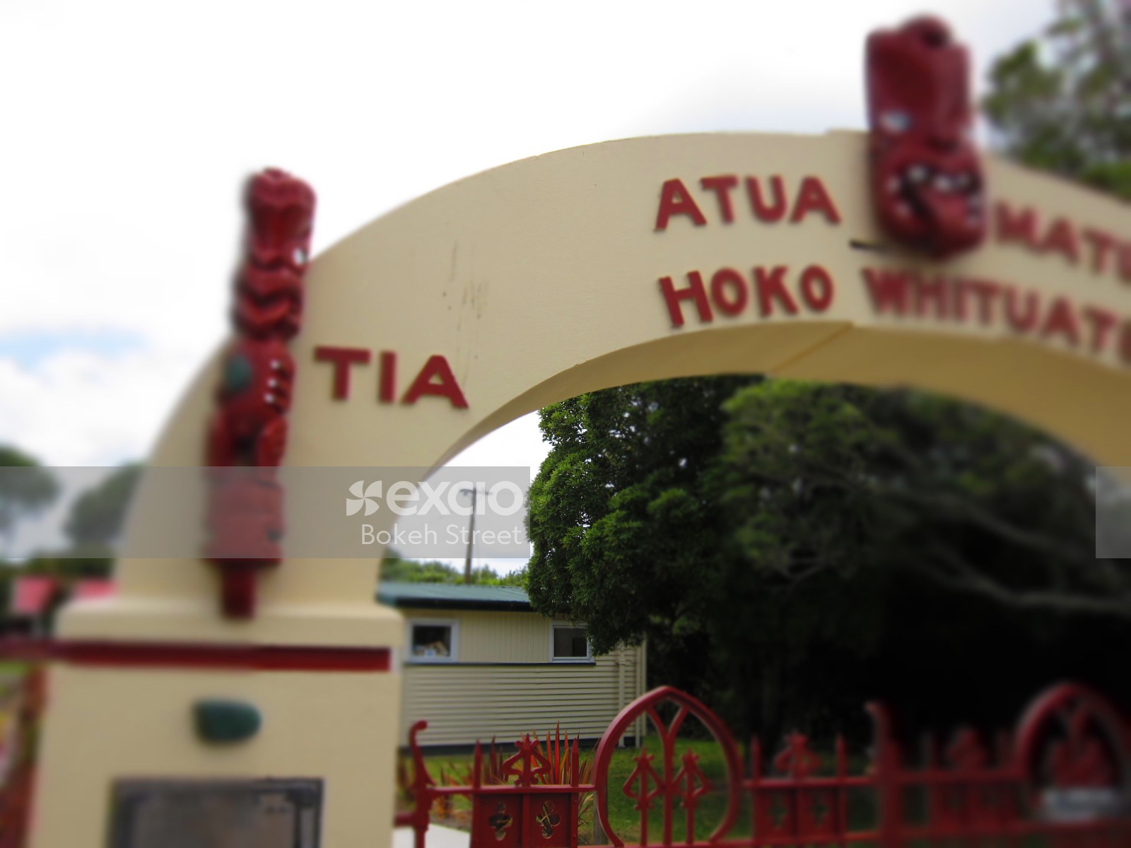Maori Marae entrance near Pukehina