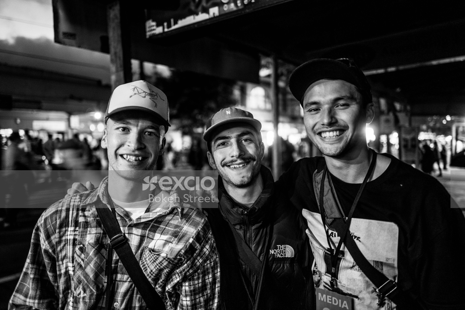 Three friends posing for a picture at Newtown festival 2021