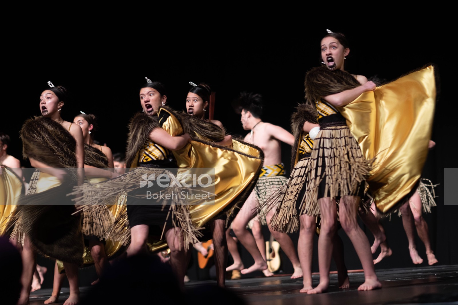 Golden fabric attire for Kapa Haka performance