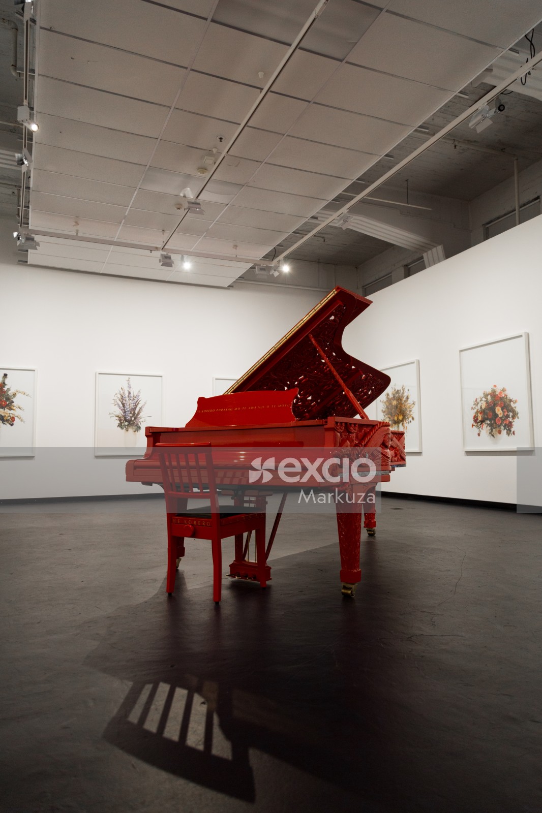 The red piano and its red piano chair