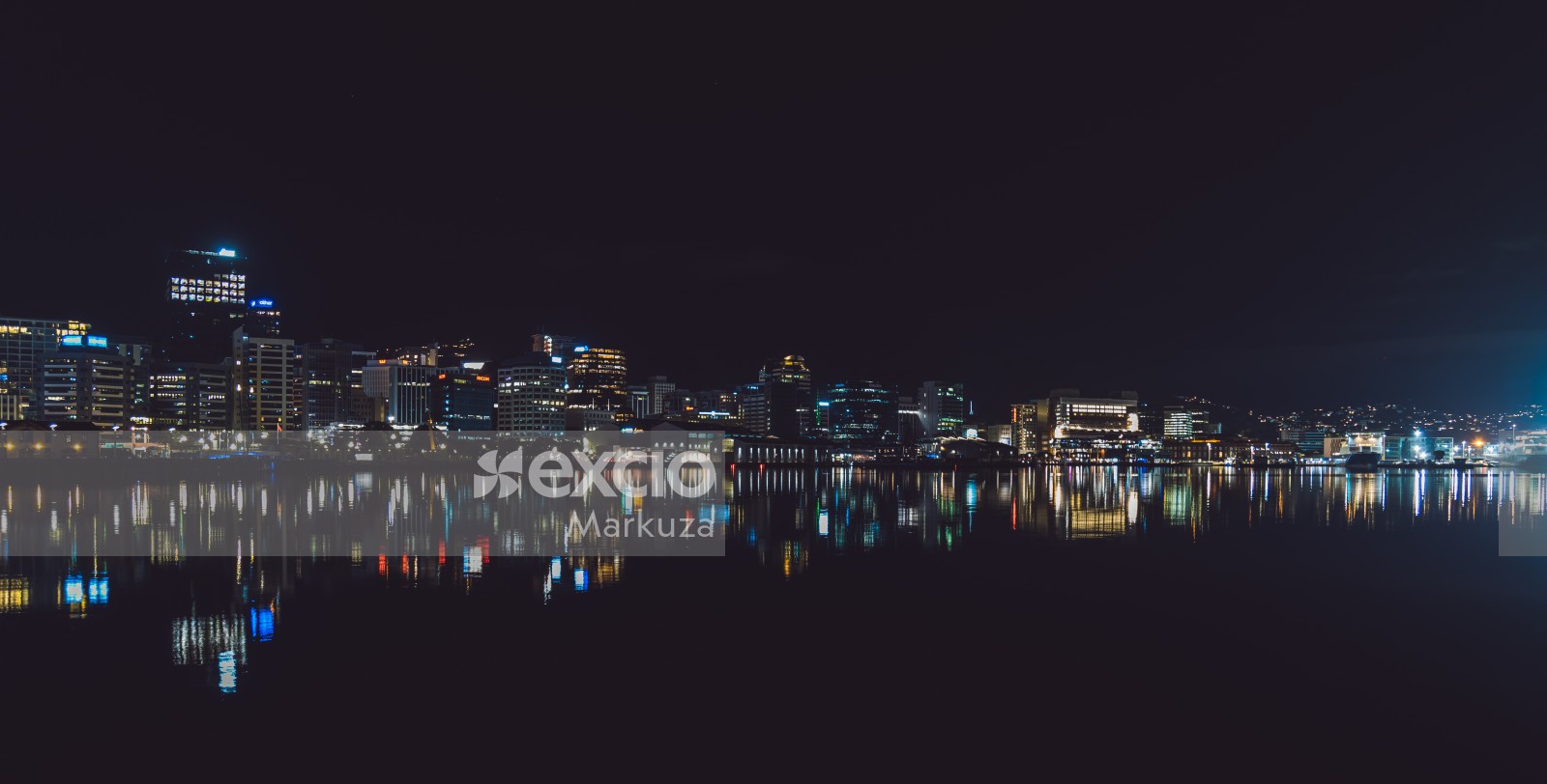 Wellington's night reflections panorama