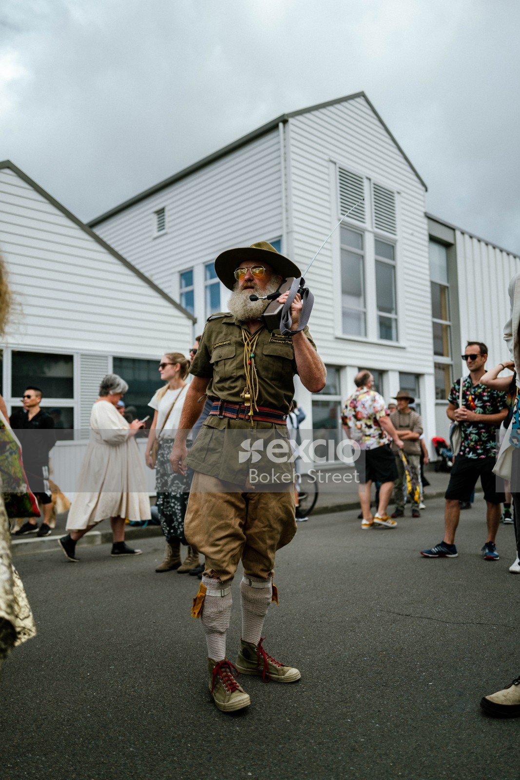 Old bearded guy in park ranger outfit at Newtown festival 2021