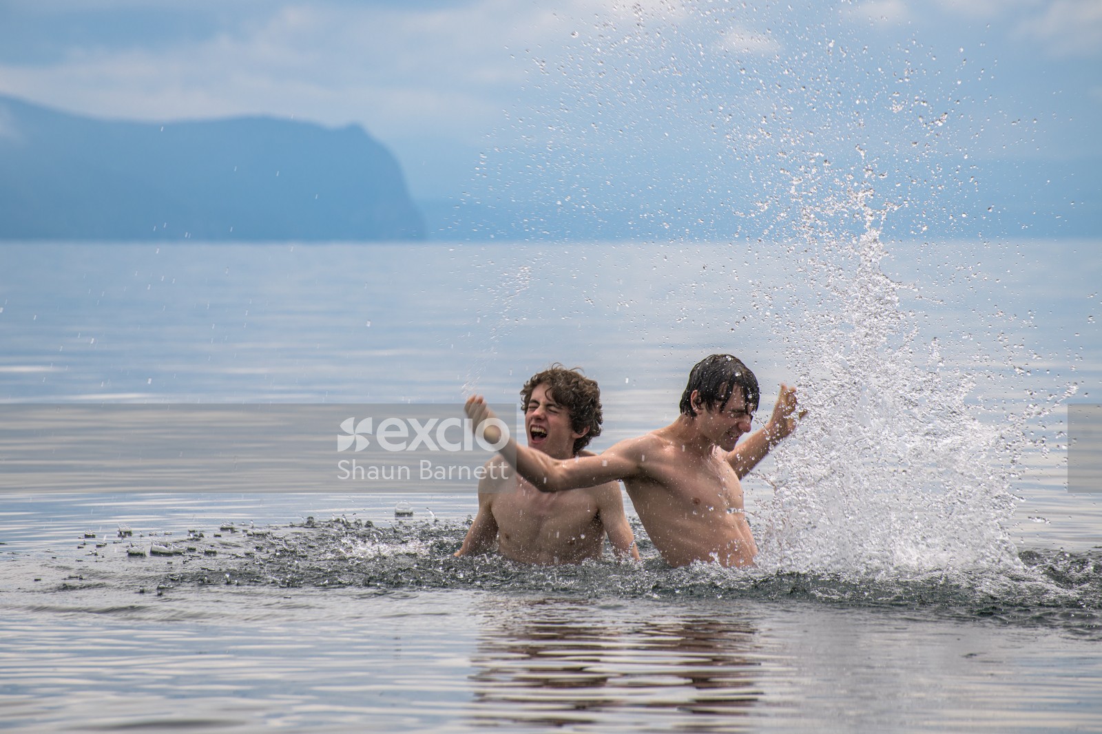 Boys swimming, Lake Taupo