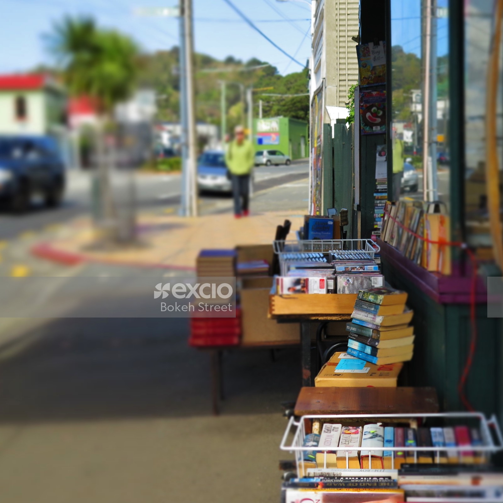 Books outside a bookstore in Newtown
