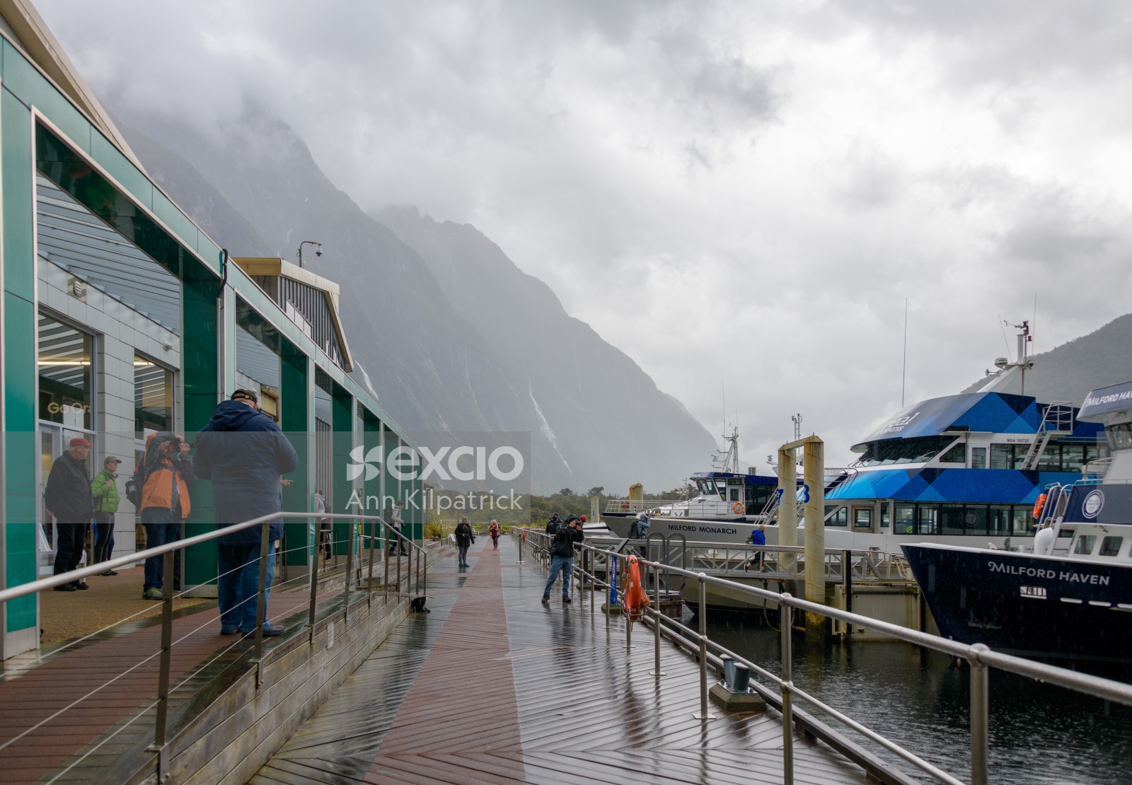 Wharf and photographers Milford Sound