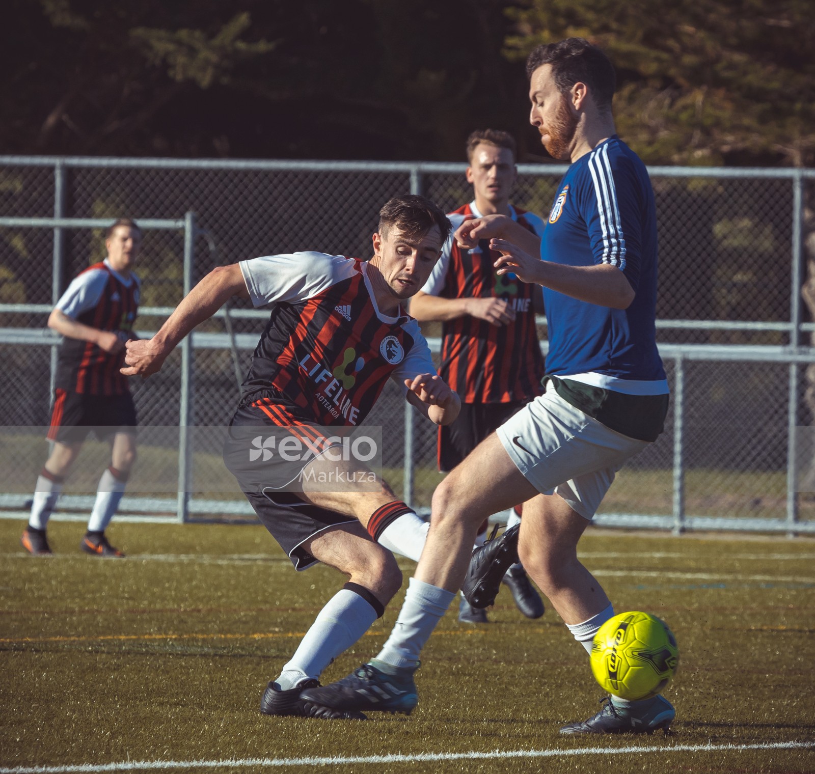 Player kicks football between opponents legs - Sports Zone sunday league