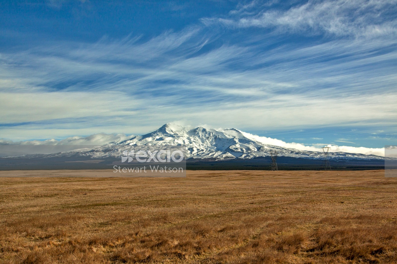 Mount Ruapehu covered in snow