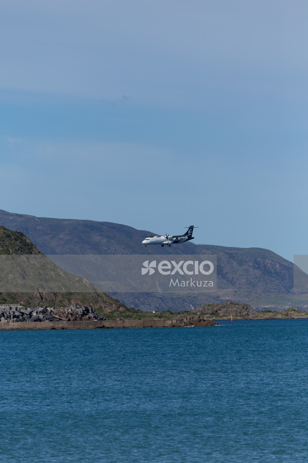 AIR New Zealand turbo-props by the shoreline