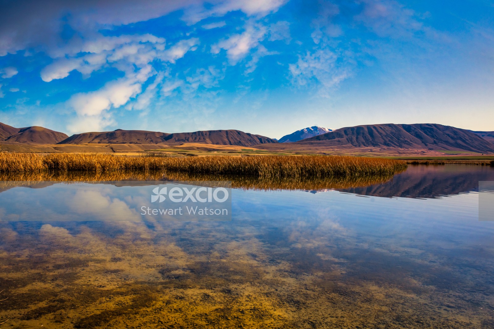 Beautiful landscape with clear lake reflections