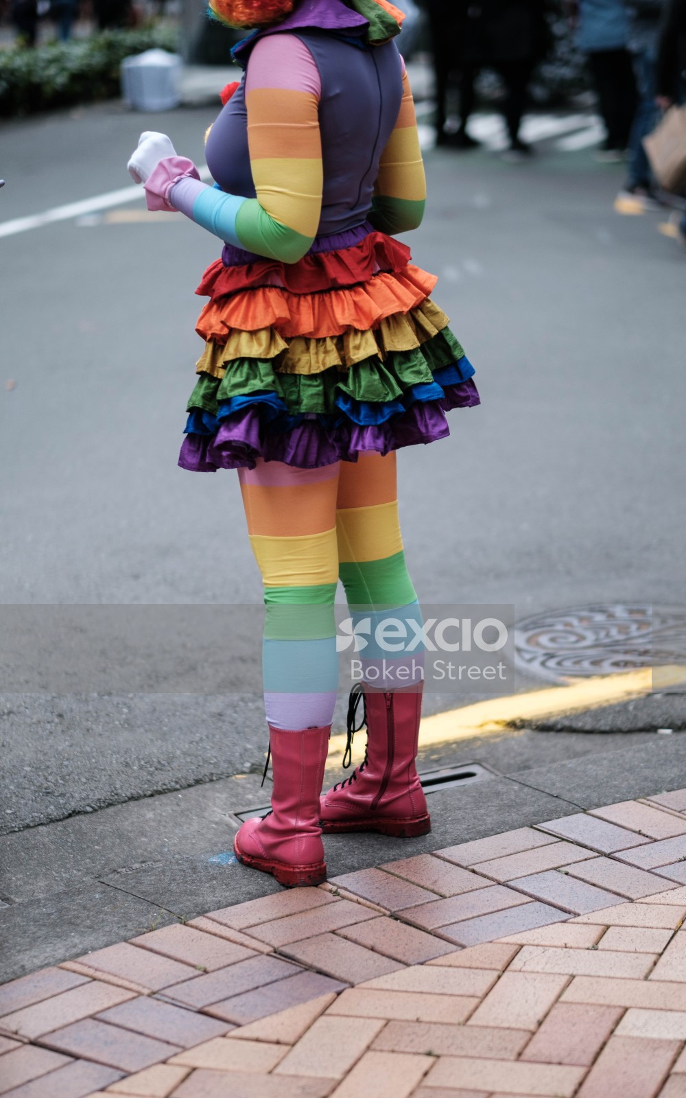Colourful fun clown costume