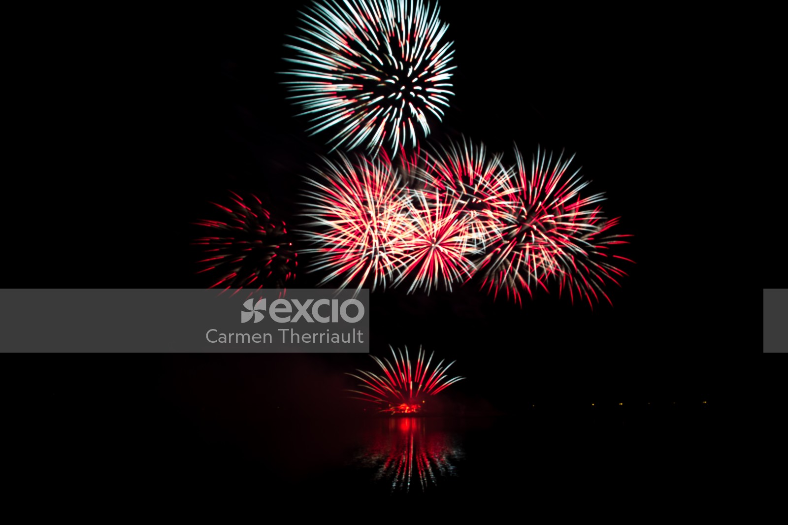 Red and white fireworks
