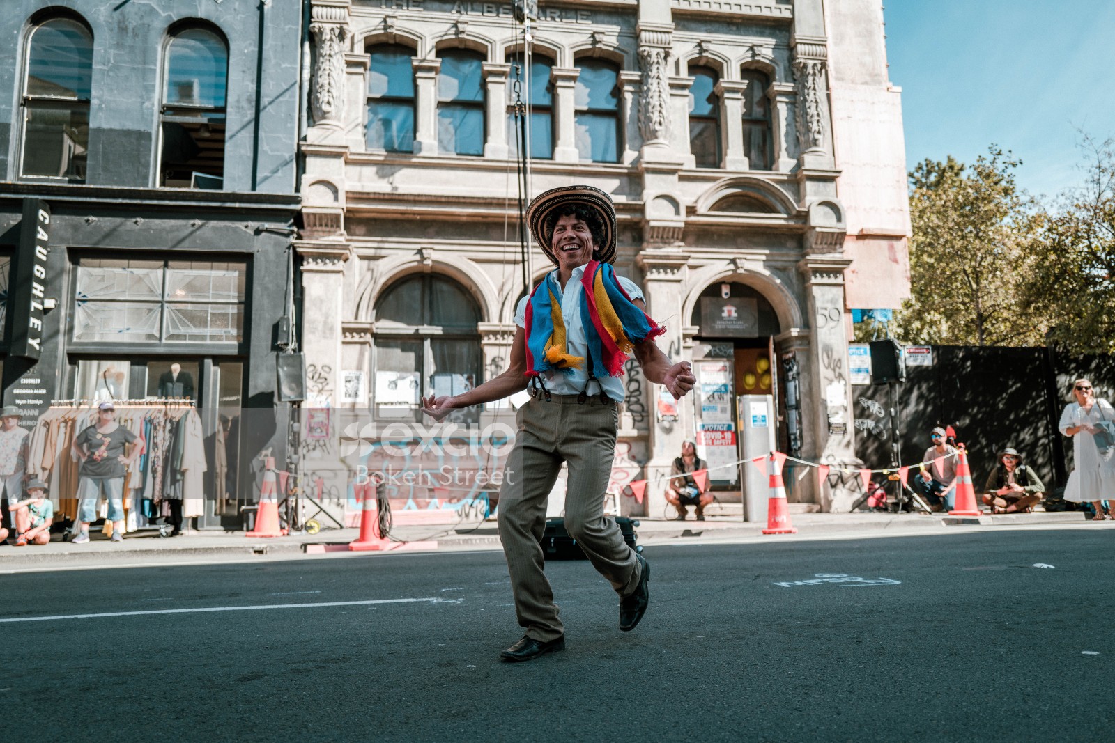Man in costume dancing at an event