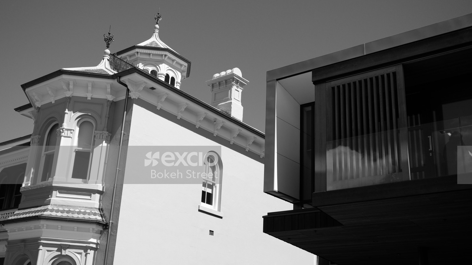 A vintage and modern architectural design black and white