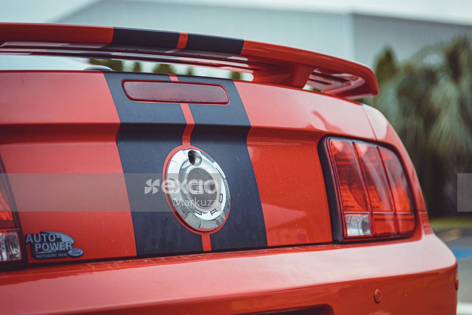 Red Ford Mustang GT trunk