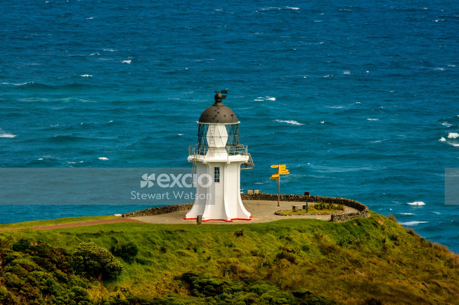 Looking down on Cape Reinga lighthouse