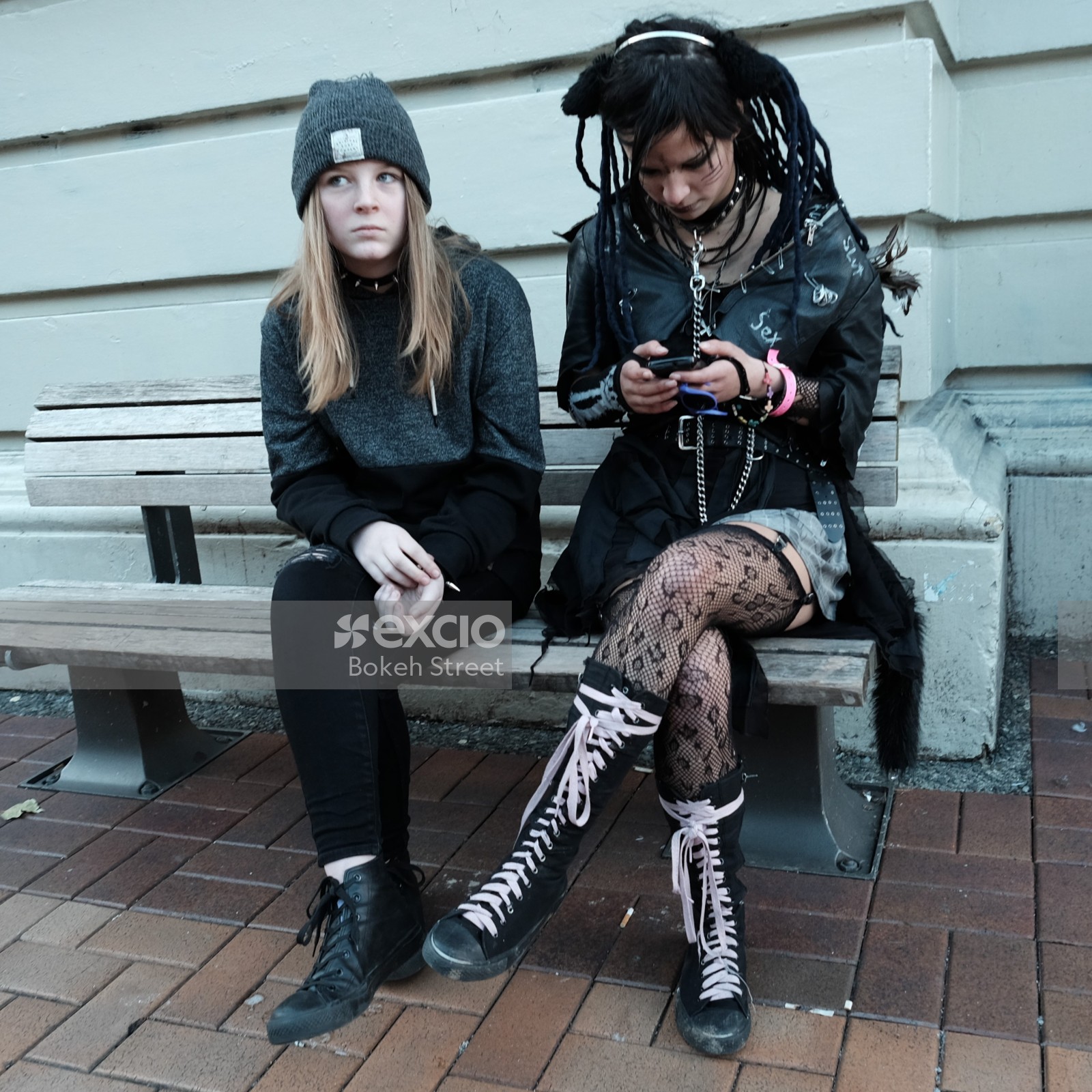 Two women on a bench in Wellington