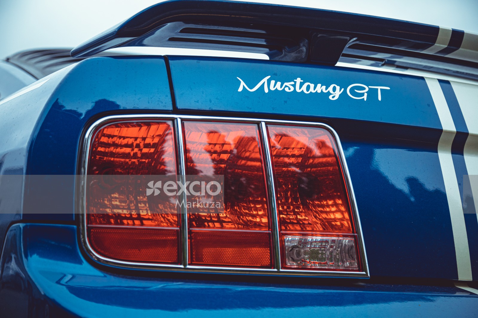 Blue Ford Mustang GT rear light