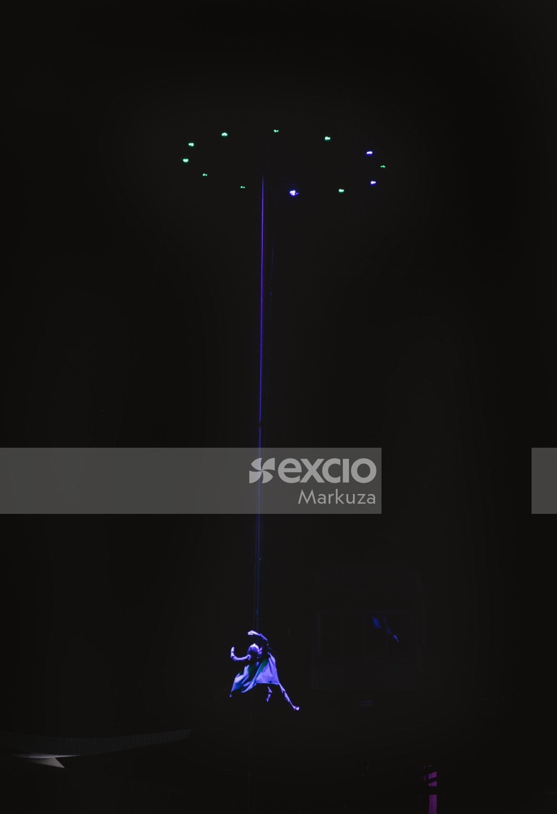UFO hovering over a dance performer
