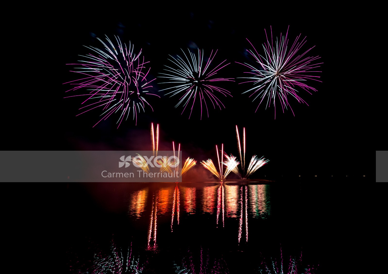 Reflected fireworks