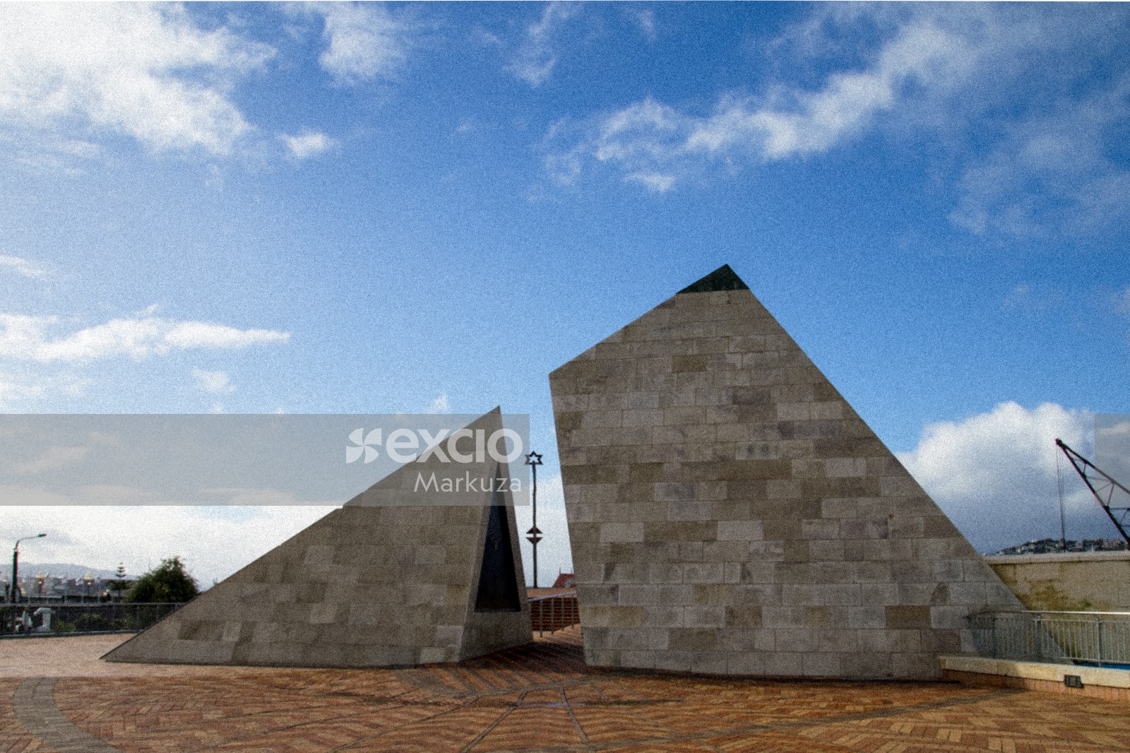 Wellington's land art, split pyramid 