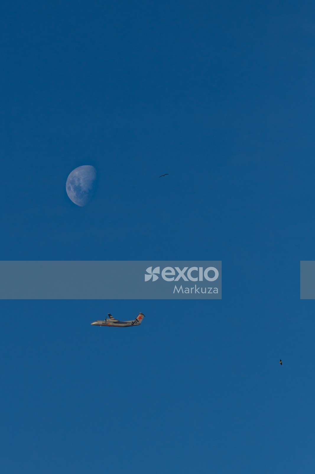 Moon and Jet Star plane