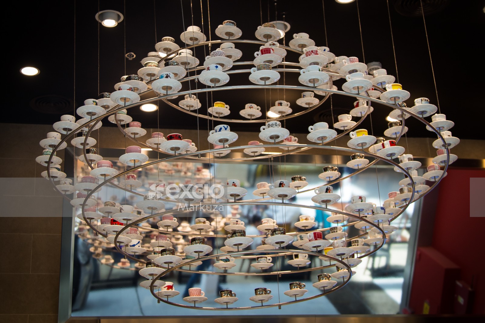 Cups and saucers chandelier